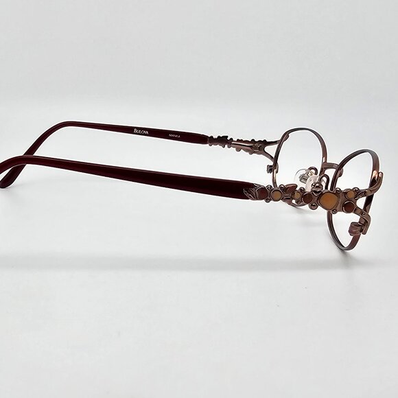 Bulova Manila Light Brown Maroon Eyeglasses Frame w/ Case 53-17-135 main image 9